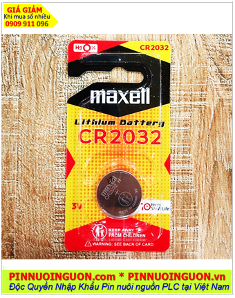Maxell CR2032H, Pin đồng xu 3v lithium Maxell CR2032H _Xuất xứ NHẬT /Loại Vỉ 1viên (MẪU MỚI)